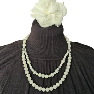 Natural Gemstone Necklace - White